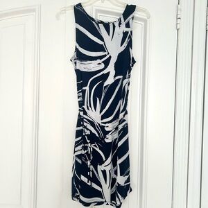 Banana Republic Navy / White Graphic Sleeveless Dress Size XS